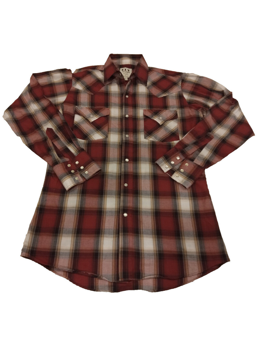 Vintage Ely Cattleman Western Shirt Mens Small Red Plaid Pearl Snap Yoke S